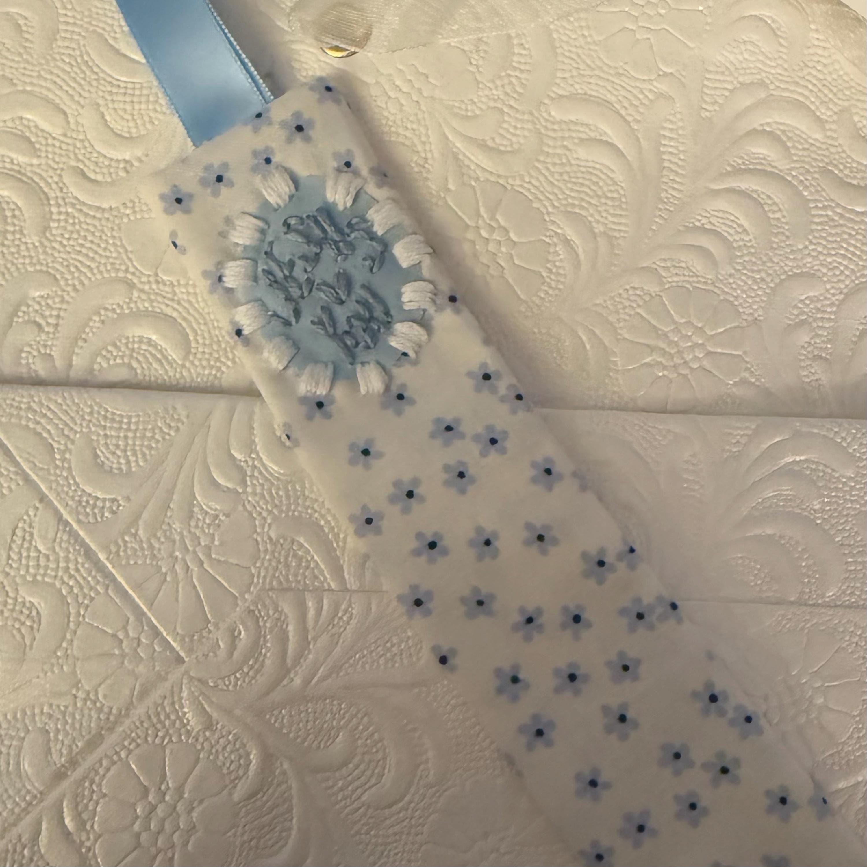 embroidered fabric bible bookmark (Jesus loves you)