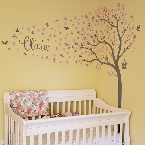 Wall Decal Kids Nursery Name Custom Tree Wall Decals Personalized Names ...