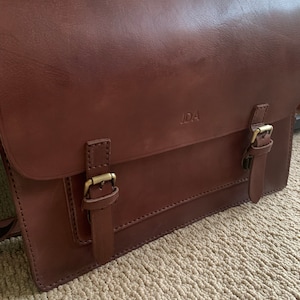 Men's Messenger Bag 15 Leather Briefcase Cosmopolitan Fashion Handmade  Cross-body Bag Leather Shoulder Bag Large Satchel 