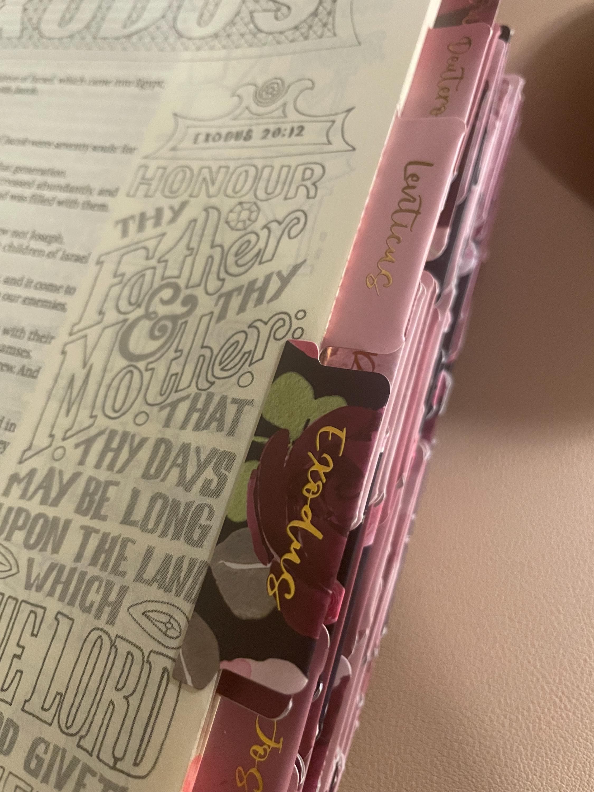 Bible Tabs | Laminated Bible Tabs with Adhesive | Books of the Bible Tabs | Pretty Bible Tab | Gifts for Christian Women | Bible Tab Sticker
