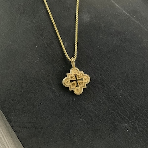 14k Solid Gold Cross With the Crucified Double Sided Cross - Etsy