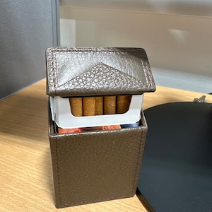 Luxury Brown Leather Cigarette Case