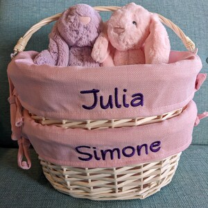 Embroidered Tab Interchangeable Blue Gingham Treat Basket main image 1