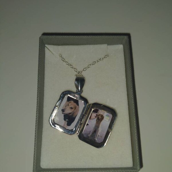 Sterling Silver Rectangle Locket With Photo,antique Victorian Etched ...