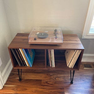 『ひー様』専用② Vinyl Record Console, Turntable Stand, Solid Walnut Wood Storage
