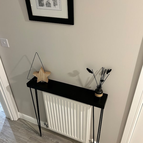 Tall Rustic Radiator Console Rustic Radiator Shelf - Console Table - All Black - Etsy UK