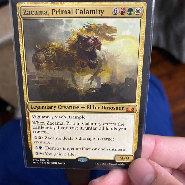 mtg zacama primal calamity commander deck Eldrazi Unbound Commander Deck Zacama, Primal Calamity EDH Commander Deck –  Dinosaur Tribal, 100 Cards, Naya Colors Mtg Dungeons And Dragons Commander  Deck
