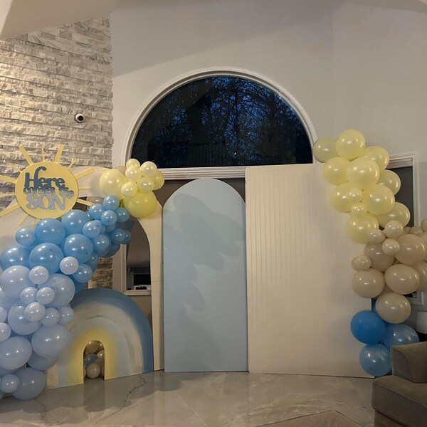 Here Comes the SON Wooden Baby Shower Backdrop Sign | Baby Shower Decor ...