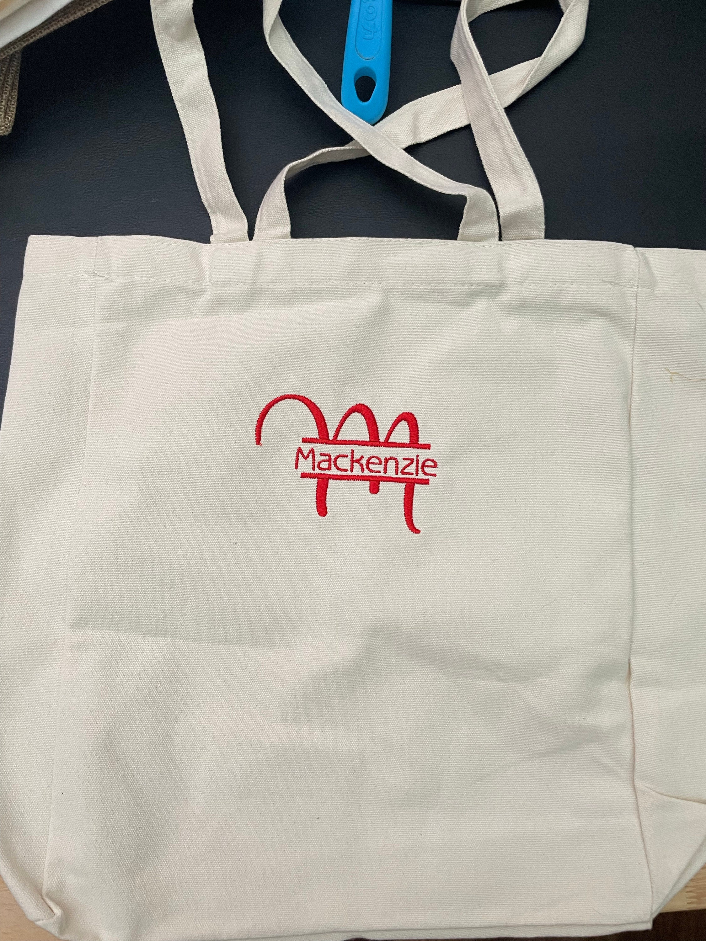 Customer photo for Angy - Split Embroidery font