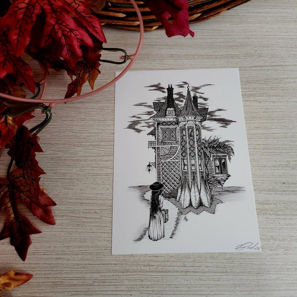 ORIGINAL Sidney Prescott House Drawing Pen and Ink Fiction Inspired ...