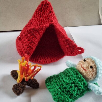 3 PATTERN BUNDLE Camping, Seedling & Raspberry Pocket Pal Crochet ...