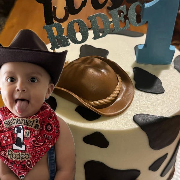 RODEO Back Number-personalized Cowboy-1st Birthday/rodeo Banner-high ...