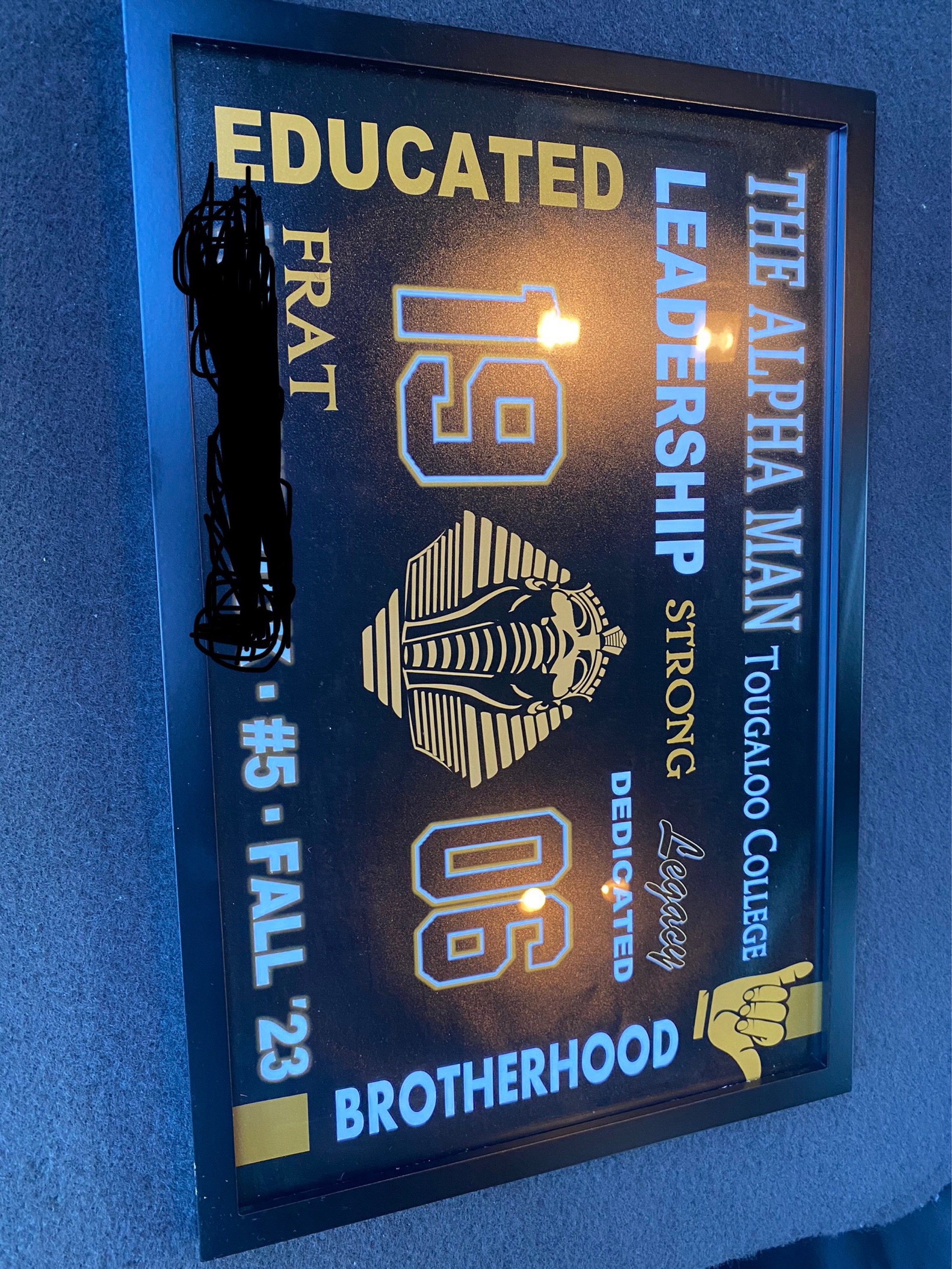 Personalisierte Wandkunst im Alpha Phi Alpha-Stil | Grenzüberschreitung | 1906 | Geschenke für Studentenverbindungen | Männerhöhle | Abschlussgeschenke von Alpha Man.