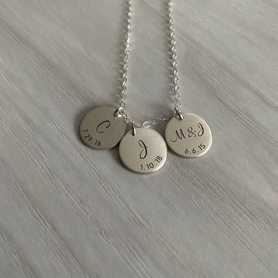 Initial Birthdate Necklace, Personalized Mother's Day Necklace, Initial ...