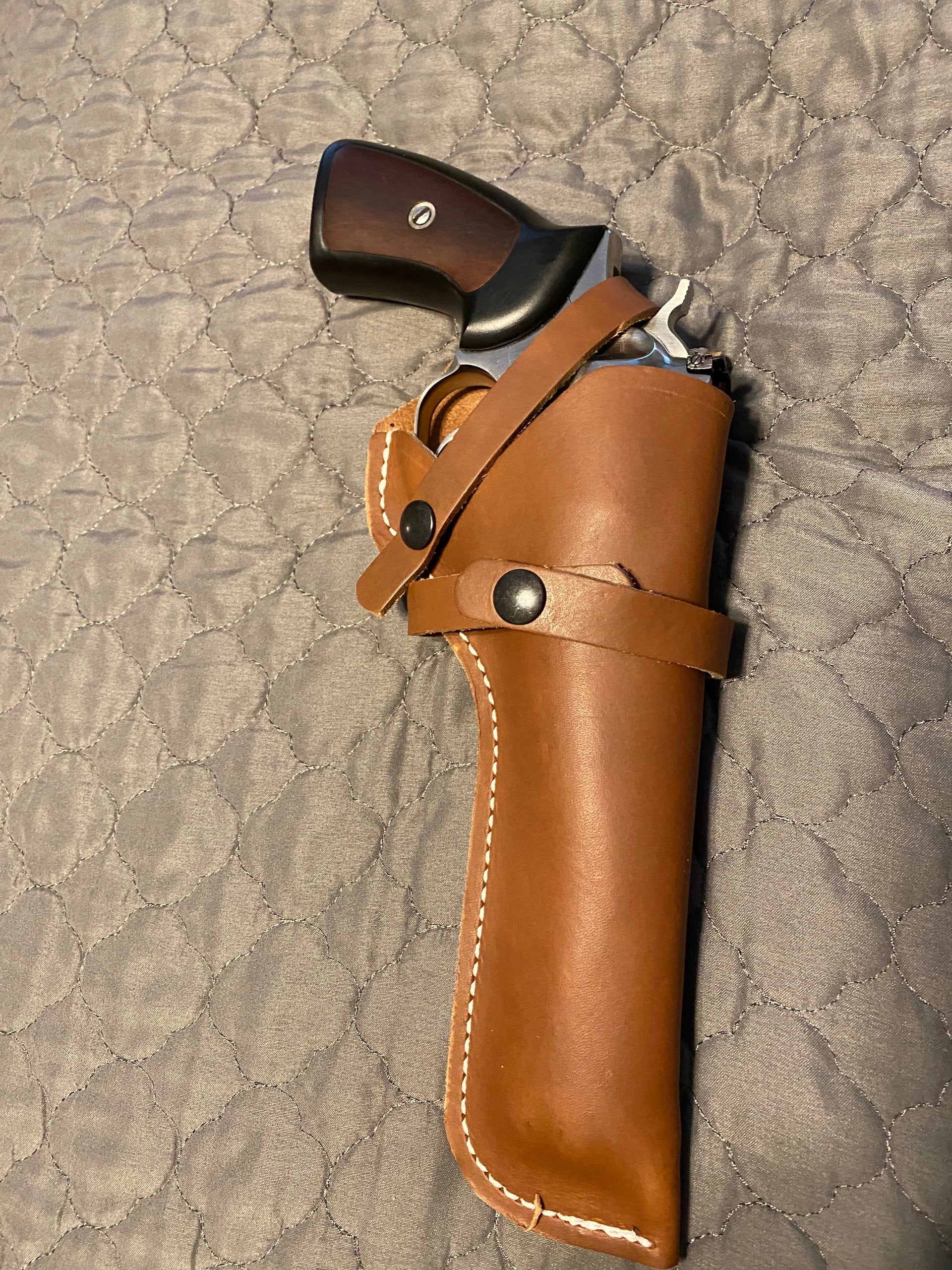 Western Leather Field Holster Fits S&W 586 686 66 19 10 Ruger GP100 Taurus 627 Colt Python King Cobra 6&quot;