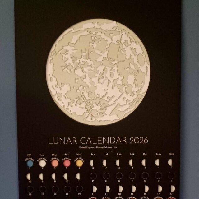 2026 Moon Phase Calendar Print With Full Moon Times - Etsy