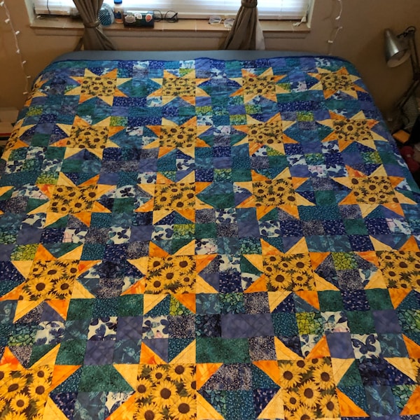 Sunflowers Quilt Pattern PDF by Jen Daly Quilts - Instant Download - Etsy