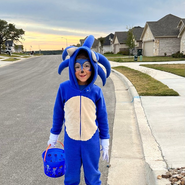 Sonic the Hedgehog Blue Kid's Child Birthday Party Halloween Costume 3-12  years