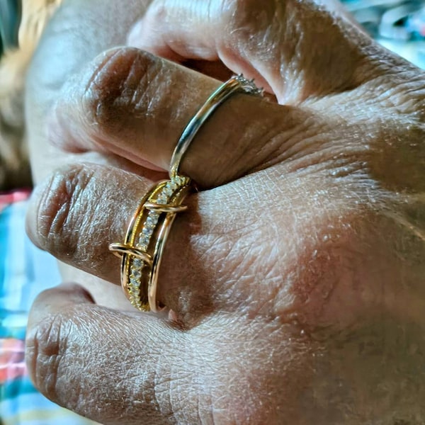 Kelly Rohrbach Rings Custom Ring for Kelly, All in Gold, 14k Gold Filled Connected Rings - Etsy