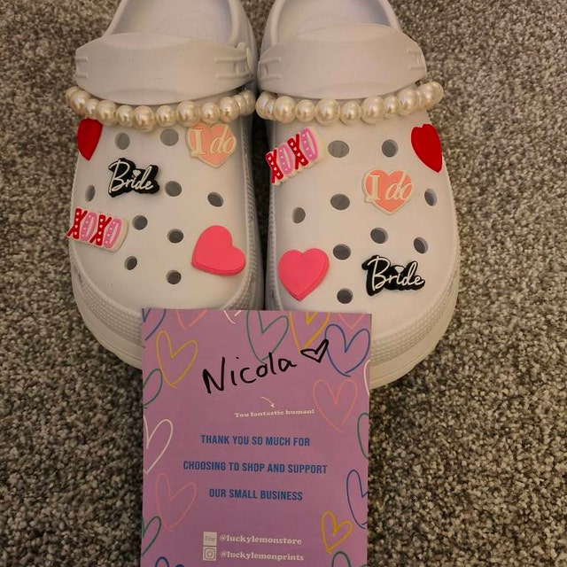 Cute Bridal Croc Charms Bride Wedding Shoe Charms, Hen Party