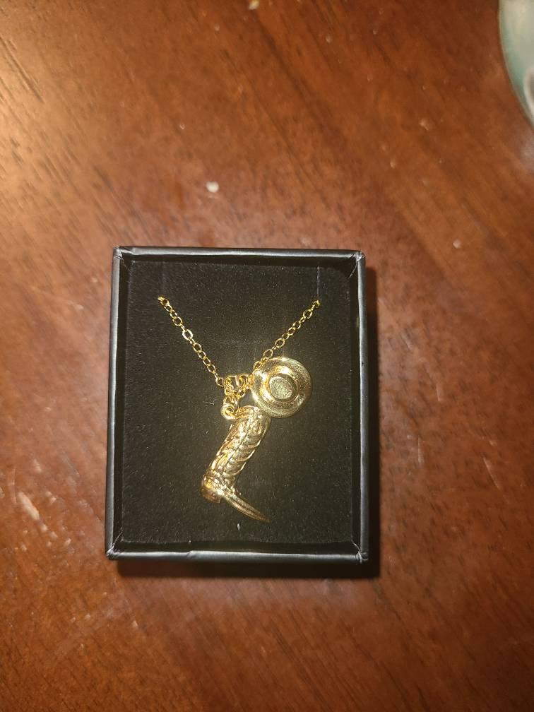 Gold Plated Cowboy Girl Necklace, Cowgirl Necklace, Western Necklace, Country Girl Necklace, Gift for her, Christmas Gift, Fun Jewelry Gift