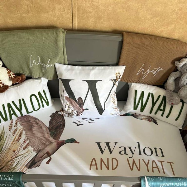 Mallard Duck Crib Bedding, Baby Boy Crib Bedding Set, Duck Hunting