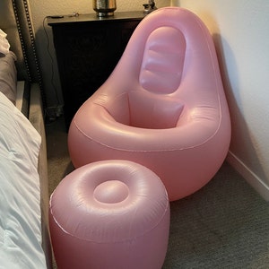 Bbl Sofa Chair With Ottoman Pinkready to Ship 