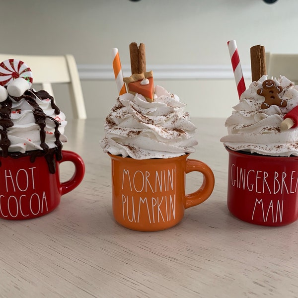 Faux Whipped Pumpkin Spice Mini Mug With Wooden Spoon, Pumpkin Pie ...