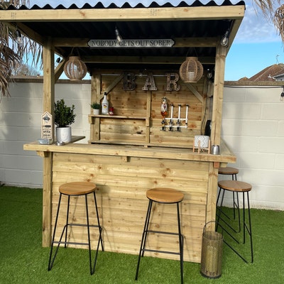 Garden Bar Outdoor Bar Treated Wood Tiki Bar DIY Kit - Etsy