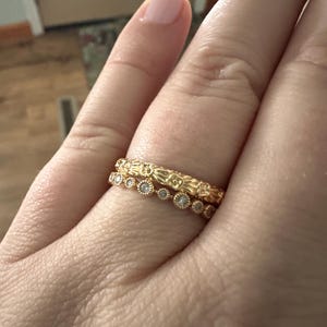 Unique Flower 10K/14K/18K Plain Gold Wedding Band Antique Unique Flower 10K/14K/18K Plain Gold Wedding Band Antique