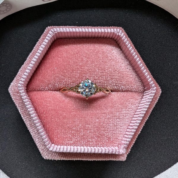 14k Gold Baguette Diamond Promise Ring, Solid Gold Simple Solitaire ...