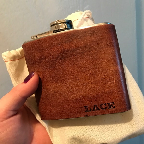 Hip Flask, Personalized Flask, Leather Flask, Groomsmen Flask, Custom ...