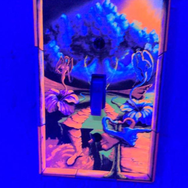 ブラックライトポスター　スカル　グロー Vintage 1990's Blacklight Poster for UV Stoner Cool Trippy