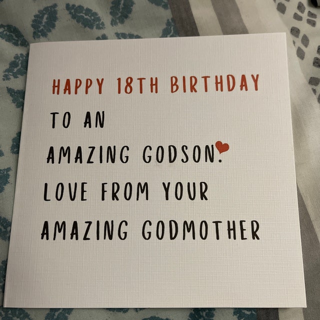 TGCNQ Tarjeta De Cumpleaños De Godson, Regalo De Cumpleaños Para Ahijado, Tarjeta De Cumpleaños Grabada Para Ahijado, Ahijado