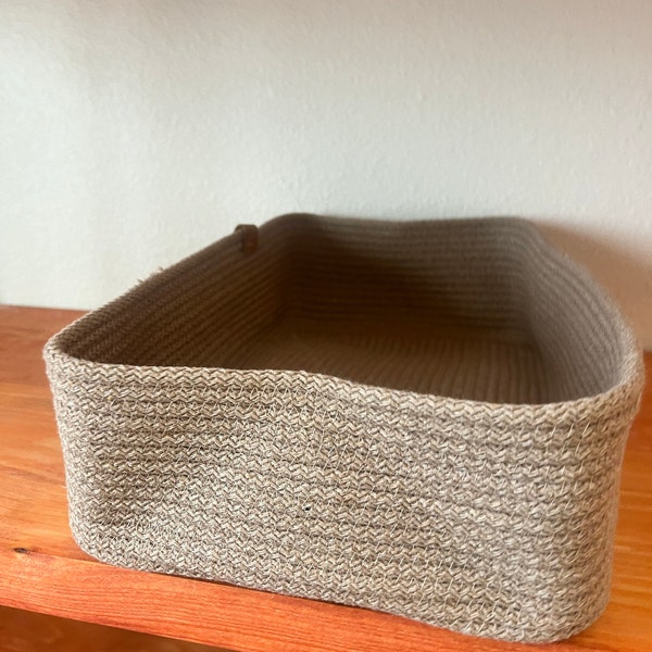 Square Cotton Rope Basket, Handmade Basket, Cotton Rope Organizer ...