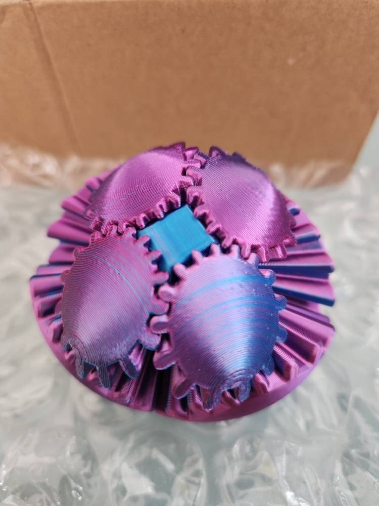 3D Printed Gear Ball Sphere Fidget-Transformable Stress Relief Toy, Colorful Gradient, Birthday Cool Gift for Dad Kids boy girl Ruvenbal
