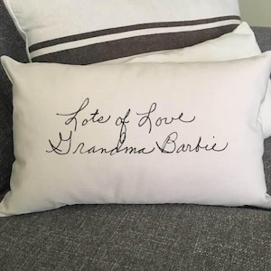 Handwriting Pillow, Custom Personalized Lumbar Pillow Cover With Insert ...