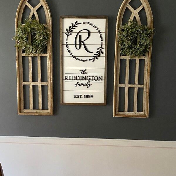 Personalized Family Name Sign: 3D Raised Letter Shiplap Wall Art ...