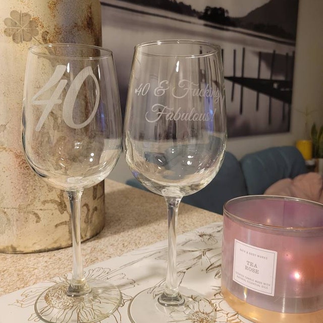 Personalize wine glasses with glass etching cream - The V Spot  Wine glass  crafts, Personalized wine glasses, Decorated wine glasses