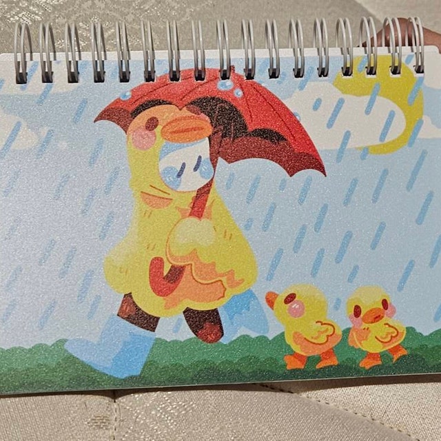Rainy Day Duck Ghost Small Reusable Sticker Book - Etsy