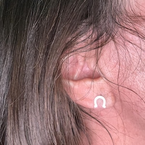 Customer photo, Horseshoe Stud Earrings