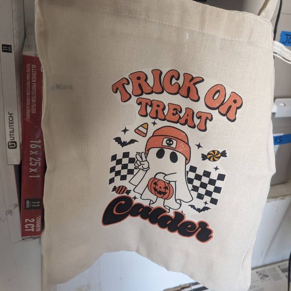 Trick or Treat Bag SVG, Kids Halloween Svg, Retro Ghost Png, Bag of ...