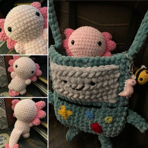 GlamRays Regali Positivi Crocheted Axolotl, A Maglia, Emotivo