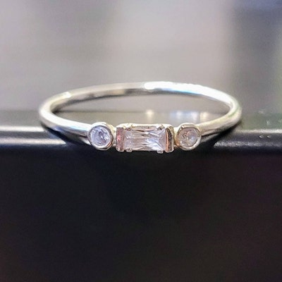 Initial Morse Code Ring by Caitlyn Minimalist Diamond Ring With ...