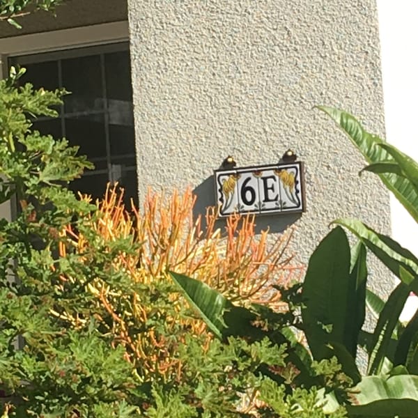 Custom Ceramic Tile House Number Sign: Calla Lily Floral Address Sign ...