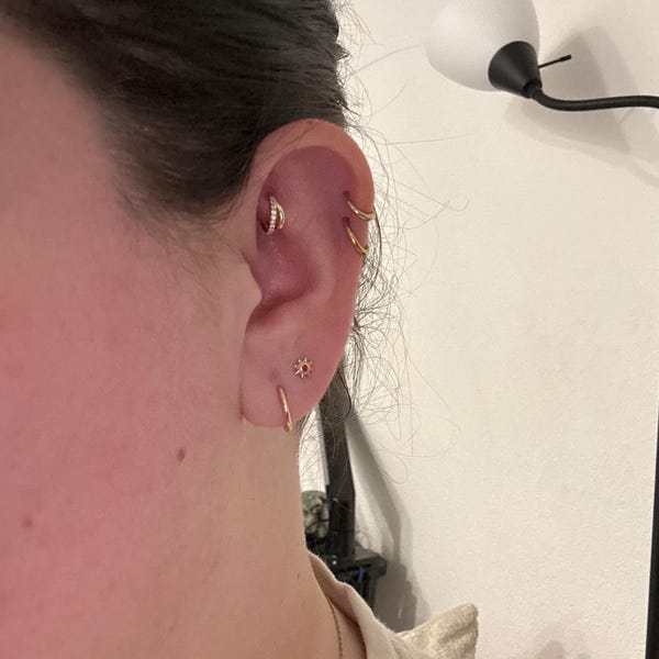 Gold Rook Clicker: 18k Gold Plated Sterling Silver Cartilage Hoop - Etsy