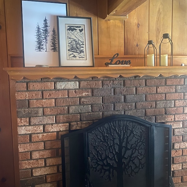 3 Piece Framed Canvas Wall Art Set, Black and White Pine Tree Prints ...