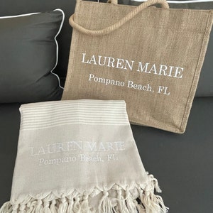 Turkish Beach Towel, Personalized Custom Bridesmaid Gift