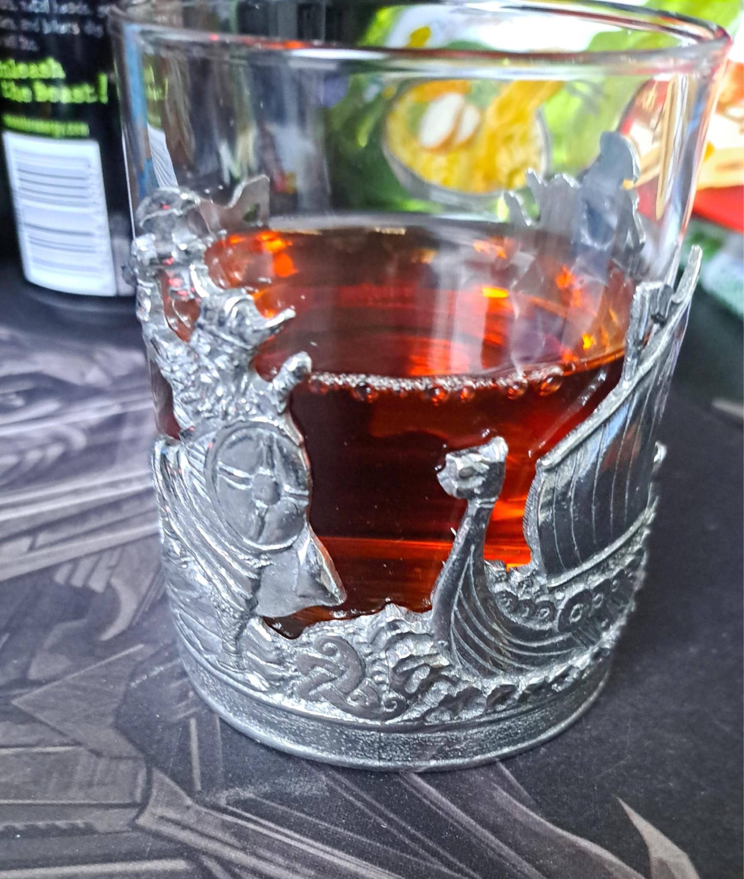 Viking Whisky Tumbler | Norse-inspired Barware | Handcrafted by A E Williams Pewter | Can be engraved with a name of your choice