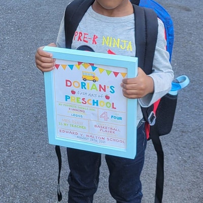 Editable First Day of Preschool Sign Personalized First Day of School ...